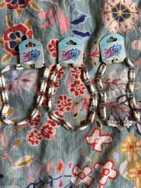 3/$10 NWT Vintage Y2K Beaded Choker Necklace – Shell & Wood